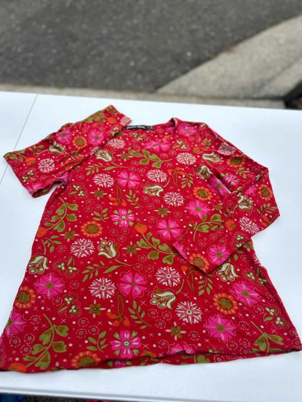 Gudrun Sjoden Red Floral Long Sleeve Top - Picture 5 of 9